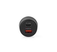 Nedis CCPD30W100BK chargeur d'appareils mobiles Smartphone Noir Allume-cigare Charge rapide Auto