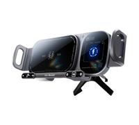 Chargeur De Voiture De Serrage Automatique - Porte-téléphonie De Charge Sans Fil De 3,15 Pouces, Support De Téléphone Mobile, Support De Navigation De Conception À Double Bobine Noir Pour Écran Droit,
