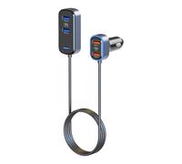 Chargeur de voiture de type C - Adaptateur universel sûr avec cordon | Chargeur de voiture USB C à charge rapide - pour tablette, ordinateur portable, camping-car, camion, berline, automobile, voyage