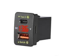 Chargeur de voiture double pour QC3.0 PD 36 W Chargeur de voiture rapide | Le voltmètre numérique affiche la tension en temps réel, affichage LED actif lors de la connexion, contrôle précis de l'état
