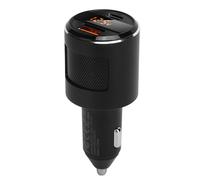 Chargeur de voiture double USB à charge rapide, adaptateur de charge rapide 65 W avec Bluetooth pour iPhone et Samsung, design compact avec