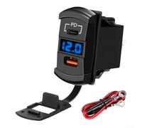 Chargeur de voiture double USB avec affichage numérique de la tension, prend en charge la charge rapide QC3 0 et PD, compatible avec les systèmes électriques de véhicules 12 V et 24 V, y compris les