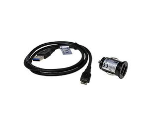 Chargeur de Voiture Double USB et câble Compatible avec TCL K70 4G, USB 3.0, 2100mA, 1 mètre