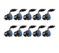 Chargeur de voiture double USB Quick Charge 3.0 12 V 36 W avec interrupteur, compatible avec bateau, moto, camion et voiturette de golf (bleu).