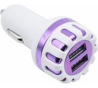 Chargeur de voiture Dual Usb Dc 5v/ 2, 1a Quick Charging Adapter Universal Charger Purple