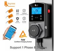 Chargeur de voiture électrique intelligent Feyree 22kW Type 2, version prise EV, pour connecteurs TS-NACS Type 1 GB/T, Wallbox EVSE, contrôle par application WIFI. 32A 22KW 3 Phase