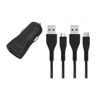 Energizer Chargeur voiture allume-cigare 2,4 A avec câble USB-C et micro-USB - Garanti à vie