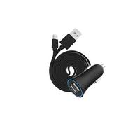 Chargeur de voiture et câble micro USB MP0207 (1m20) Android avec double port USB avec indicateur de charge noir
