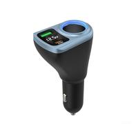 Chargeur de voiture extensible 3 en 1, puissance totale de 48 W, 12 V-24 V monté sur véhicule, charge super rapide avec affichage numérique surveillance de la tension