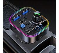Chargeur de voiture FM Transmetteur Sans fil Appel Mains libres Audio AUX Lecteur MP3 Type C PD 30W Double USB Chargeur de voiture Charge rapide, Chargeur de voiture Bluetooth MP3 rapide PD30W, Détect