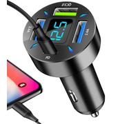 Chargeur de voiture Générique double port - Technologie de sécurité des circuits intelligents, adaptateur de charge automobile universel, boîtier métallique ultra-compact | Source d'alimentation rapid
