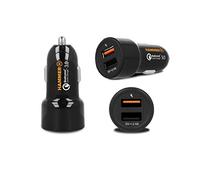 Chargeur de Voiture Hammer Car Express 30 W 5 V/4,8 A 2 Ports USB Qualcomm QuickCharge 3.0 Chargeur de Voiture Universel pour Android Adaptateur de Charge Allume-Cigare 12 V/24 V Chargeur Rapide pour