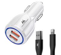 Chargeur de voiture Maclean, Qualcomm Quick Charge, QC 3.0 - 5V/3A, 9V/1.8A, 12V/1.6A, prise 5V/3.1A avec câble USB Lightning