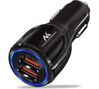Chargeur de voiture Maclean, Qualcomm Quick Charge, QC 3.0 - 5V/3A, 9V/1.8A, 12V/1.6A, prise 5V/3.1A avec câble USB Lightning