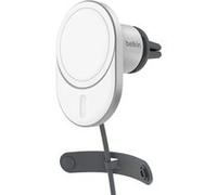 Belkin - Support de chargement sans fil de voiture - magnétique avec Qi2 + adaptateur d'alimentation de voiture - 15 Watt - Fast Charge - gris Gris