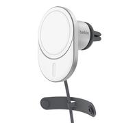 Belkin - Support de chargement sans fil de voiture - magnétique avec Qi2 + adaptateur d'alimentation de voiture - 15 Watt - Fast Charge - gris Gris
