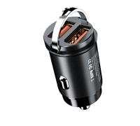 Chargeur de Voiture Mini USB 100 W à Double Port, Charge Rapide QC 3.0, 1 Prise Allume-Cigare, Adaptateur Secteur 12-24 V for téléphone Portable (Type C)(200W 2USB Black)