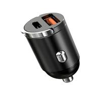 Chargeur de Voiture Mini USB 200 W à Double Port, Charge Ultra Rapide, Prise Allume-Cigare 12-24 V, Adaptateur pour téléphone Portable en Aluminium(100W USB Type-c)