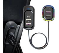 Chargeur de voiture multiport - Adaptateur USB super rapide 66W, chargeur de voiture avec rallonge multiport, station de charge pour appareils multiples | Véhicule de patrouille poly