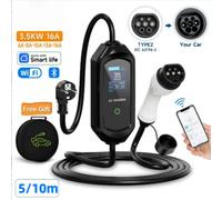 Chargeur de voiture portable JNTAFEV 3,6 kW Type 2 16A pour véhicule électrique avec contrôle sans fil WiFi APP Bluetooth et câble de charge rapide 5M Type 2