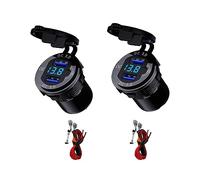 Chargeur de Voiture QC3.0 USB Double Port 9V ~ 32v36w LED Voltmètre Numérique Charge Rapide Voiture Moto SUV Bus Camion Caravane Marine (2PCS QC 3.0 USB)