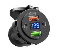 Chargeur de voiture - Quatre ports Auto Adapter, Digital Display Power Hub | Intelligent Voltage Monitoring Fast Charging Distribution System Real Time Battery Status Indicator Module for Sedan Truck