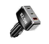 Chargeur de voiture rapide 82,5 W - Triple port PD30W 22,5 W | USB Type C | Le chargeur de voiture triple rapide de 82,5 W dispose de 2 ports PD30W, 1 port de 22,5 W, d'une entrée CC 12-24 V et d'une