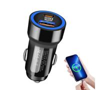 Chargeur de voiture rapide - Adaptateur PD 30 W avec 2 ports, chargeur de voiture à double port de 60 W pour haute vitesse, bloc compact pour téléphones cellulaires