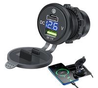 Chargeur de voiture rapide - Chargeur de voiture Smart Fast Car - Adaptateur d'alimentation multifonction QC à double port PD compact pour camping roadtrip pour camions de voyage pour véhicules
