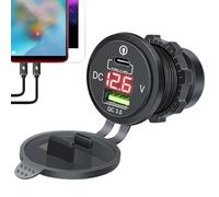 Chargeur de voiture rapide - Chargeur de voiture Smart Fast Car - Adaptateur d'alimentation multifonction QC à double port PD compact pour camping roadtrip pour camions de voyage pour véhicules