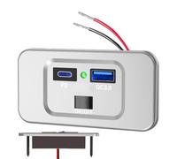 Chargeur de Voiture Rapide Double USB PD QC3.0, Adaptateur -Cigare Universel 12 V 24 V, Charge simultanée Multi-appareils, Chargeur de Protection sûr pour Voitures, Camping-Cars, Bus, Bateaux