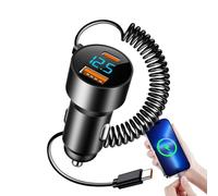 Chargeur de Voiture Rapide USB C - 100W Pd Qc3.0 Chargeur de Voiture avec Câble Rétractable, Construction Robuste en Alliage d'Aluminium, Technologie de Charge Rapide, Solution de Charge Long Tail