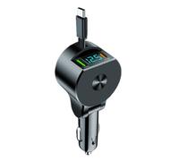 Chargeur de voiture rétractable, allocation de courant, 14 x 5 x 4 cm, adaptateur de téléphone télescopique, chargeur de voiture USB, double sécurité électrique, pour voyage, trajets quotidiens