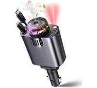 Chargeur de voiture rétractable USB-C 120 W avec lumière étoilée d'aromathérapie - Adaptateur allume-cigare à charge rapide pour iPhone 16/15/14/13/12/11 - Accessoire de voiture essentiel pour les