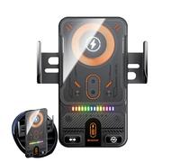 Chargeur de voiture sans fil - ABS + PC + galvanoplastie + alliage d'aluminium 11,5 cm | Support de téléphone de voiture avec support de fixation automatique pour grille d'aération 15 W Charge rapide