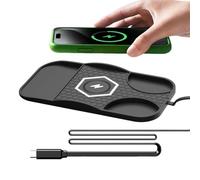 Chargeur de voiture sans fil - Chargeur de téléphone antidérapant avec plate-forme de charge sans fil | Base portable pour camionnettes, scooters, berlines, tableau de bord, bureau, maison