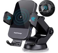 Chargeur de voiture sans fil, CHGeek 15W Chargement rapide Support de téléphone pour iPhone 15 14 13 12 11 Pro Max Xs, Samsung Galaxy S23 Ultra S22 S21 S20, S10+ S9+ Note 9, etc.