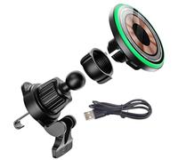 Chargeur de Voiture Sans Fil Magnétique, Chargeur Voiture Clip Auto - Support de Téléphone Magnétique Chargeur Voiture | Rotation à 360° Support Chargeur Vent & Dash pour Voiture Famille