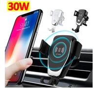 Chargeur de voiture sans fil pour téléphone, support de charge rapide, 30W, iPhone 15 14 13 12 11 Pro XS Max Poly Samsung Xiaomi