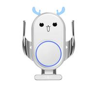 Chargeur de voiture sans fil rechargeable pour tableau de bord, compatible avec Apple et Samsung, blanc