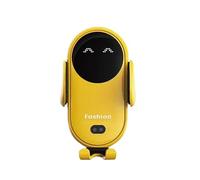 Chargeur de voiture sans fil, support de support de station d'accueil de charge de téléphone support de chargeur de voiture support de téléphone avec clip télescopique automatique(S11jaune)