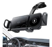 Chargeur de voiture sans fil - Support de téléphone pliable à charge rapide de 15 W, support de smartphone réglable à double bobine, support de ventilation de tableau de bord automatique universel |