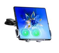 Chargeur de voiture sans fil - Support en plastique, chargeur à double bobine - Chargeur rapide de 15 W avec clip solide - Garantit un chargement sans fil pour différents types de véhicules