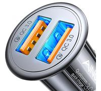 Chargeur de voiture super rapide USB 45 W tout en métal Chargeur USB Android USB Charge rapide pour iPhone 17 Pro Max 16e 16 15 14 13 12 11pro Samsung S25 S24 S23 S22