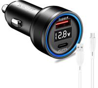Chargeur De Voiture Supervooc 100w Avec Câble 1m Pour Oppo Reno12 8 Find X8 X5 Affichage De La Tension 2 Ports 12v Chargeur Usb Pour Oneplus 12 10 11 Nord Ce4 Realme 11 Gt7 Adaptateur Voiture Chaîne