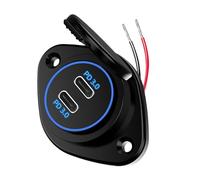 Chargeur de voiture USB - 2 ports 12 V/24 V - Chargeur USB pour bus - Électronique automobile étanche avec lumière LED pour enregistreur de véhicule, téléphone portable