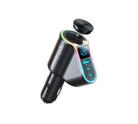 Joyroom Car Charger 4-In-1, Bluetooth Fm Transmitter C+C+U+Cigarette, Pd 150w, Black (Jr-Cl21)