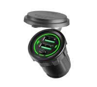 Chargeur de voiture USB 36 W avec interrupteurs et lumière LED pour véhicules 12 V 24 V y compris voitures, camions, SUV, motos et bateaux