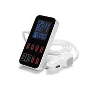Chargeur de Voiture USB 40 W 8 QC3.0 PD Type C Chargeur de Téléphone Rapide avec Affichage LED Chargeur Multi USB
