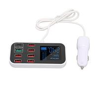 Chargeur de Voiture USB 8 Ports, Adaptateur de Chargeur de Voiture de Station de Rapide USB 40W avec écran LCD, Répartiteur de Concentrateur USB QC 3.0 à Rapide pour Plusieurs